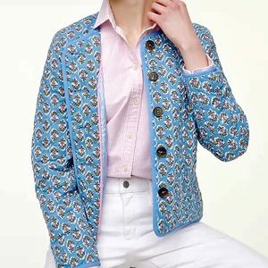 J. Crew Factory Block Print Quilted Jacket